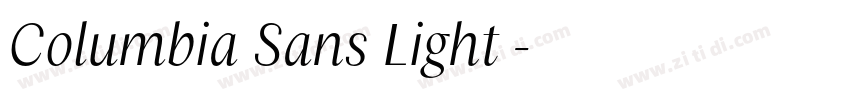 Columbia Sans Light 字体转换
